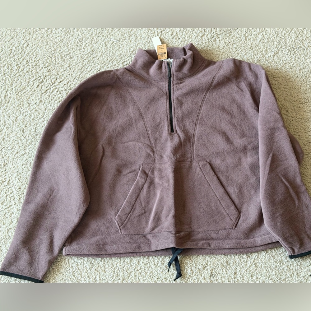 PINK Victoria's Secret Mauve Quarter Zip Crop Pullover